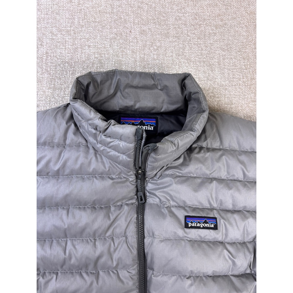Patagonia Mens Down Sweater Jacket Gray Puffer Full Zip Quilted Large 84674 - Picture 2 of 10